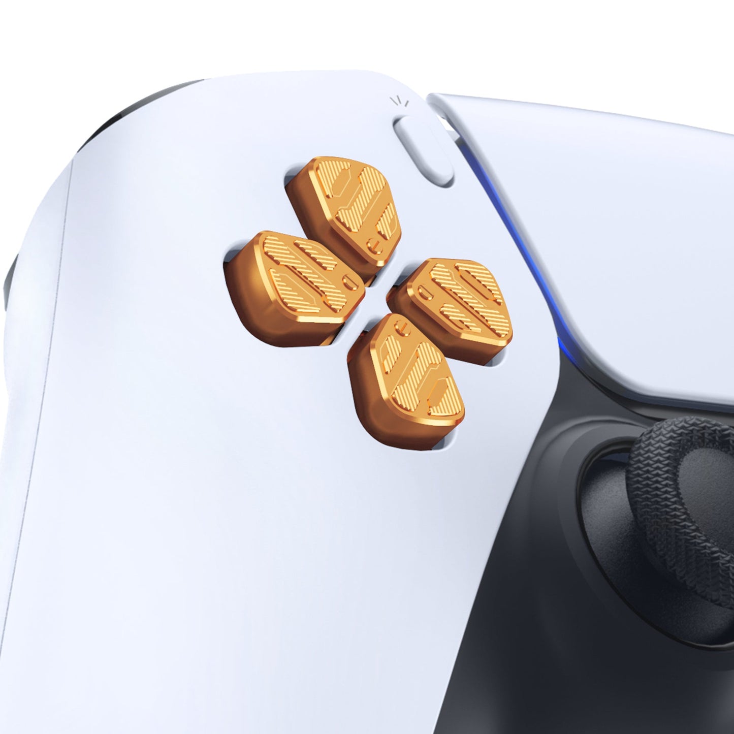 eXtremeRate Retail Gold Metal Dpad ABXY Buttons for ps5 Controller, Custom Replacement Aluminum Action Buttons & Direction Keys for ps5 Controller - Controller NOT Included - JPFD001