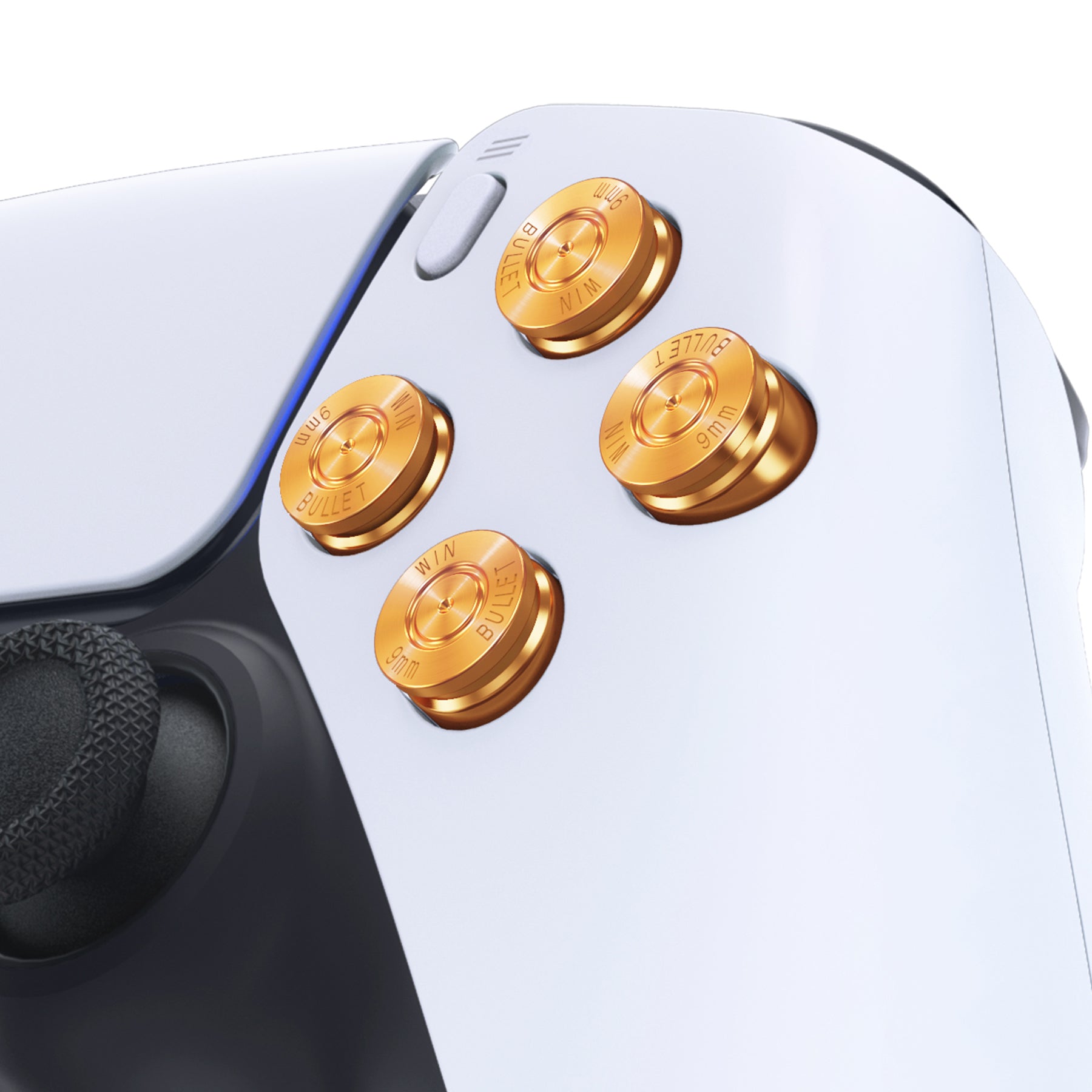 eXtremeRate Retail Gold Metal Dpad ABXY Buttons for ps5 Controller, Custom Replacement Aluminum Action Buttons & Direction Keys for ps5 Controller - Controller NOT Included - JPFD001