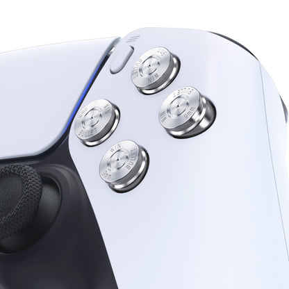 eXtremeRate Retail Silver Metal Dpad ABXY Buttons for ps5 Controller, Custom Replacement Aluminum Action Buttons & Direction Keys for ps5 Controller - Controller NOT Included - JPFD002