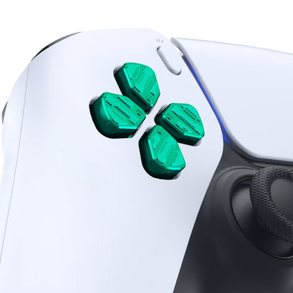 eXtremeRate Retail Green Metal Dpad ABXY Buttons for ps5 Controller, Custom Replacement Aluminum Action Buttons & Direction Keys for ps5 Controller - Controller NOT Included - JPFD006