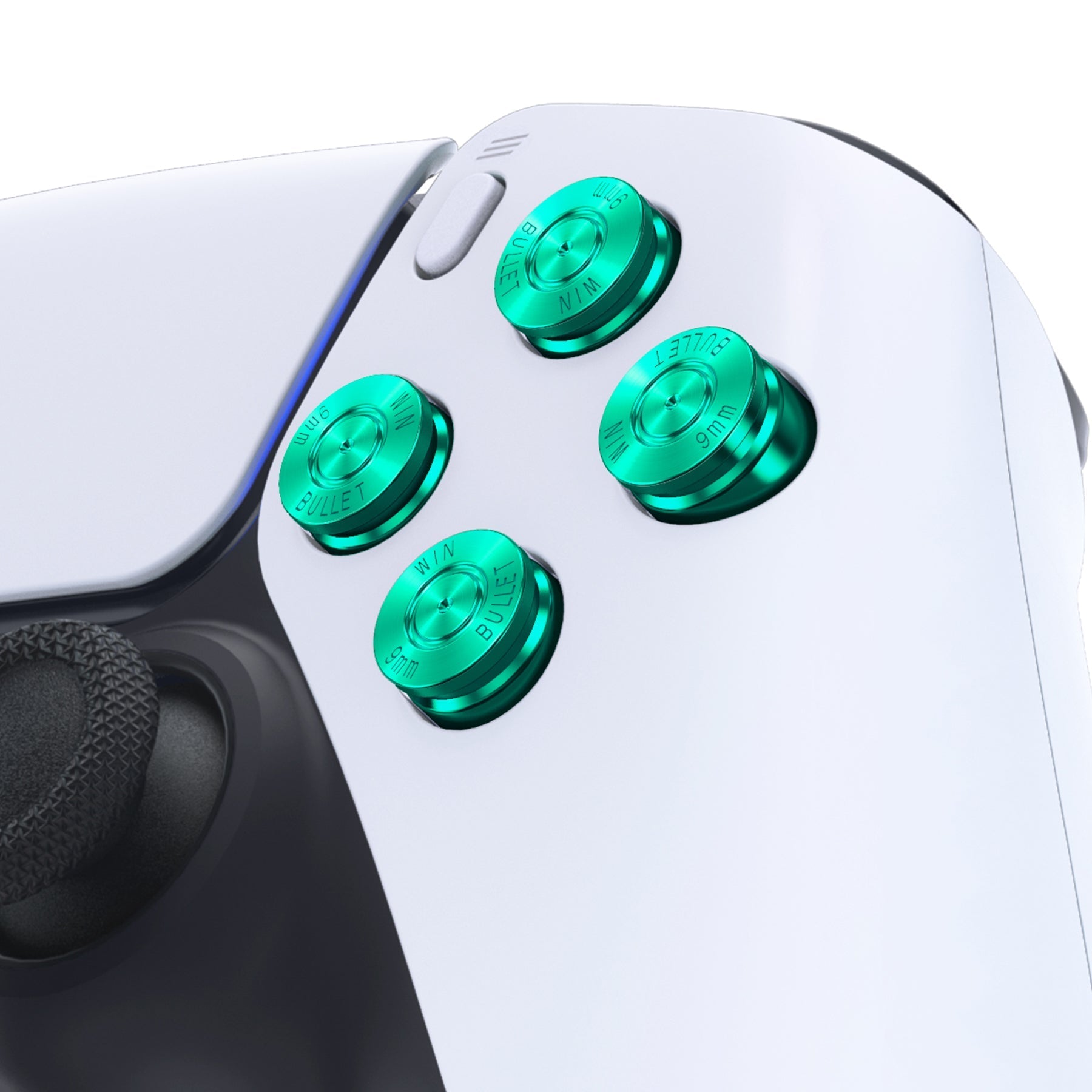 eXtremeRate Retail Green Metal Dpad ABXY Buttons for ps5 Controller, Custom Replacement Aluminum Action Buttons & Direction Keys for ps5 Controller - Controller NOT Included - JPFD006