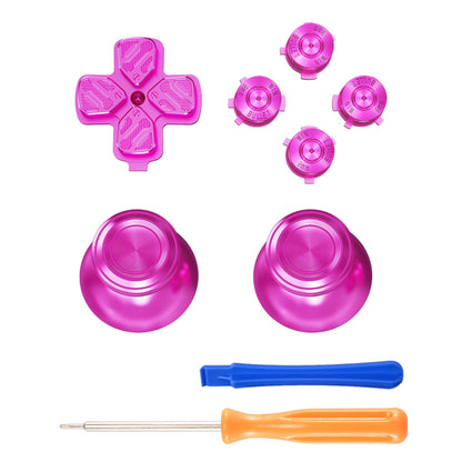 eXtremeRate Retail Purple Metal Thumbsticks Dpad ABXY Buttons Kit for ps5 Controller, Custom Replacement Aluminum Analog Thumbsticks & Action Buttons & Direction Keys for ps5 Controller - Controller NOT Included - JPFE005