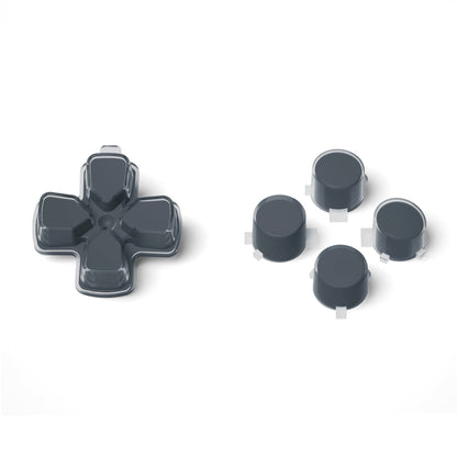 eXtremeRate Retail Two-Tone Gray & Clear Custom Dpad Action Buttons Replacement No Letter Imprint D-pad Face Buttons Compatible with ps5 Controller - JPFG003