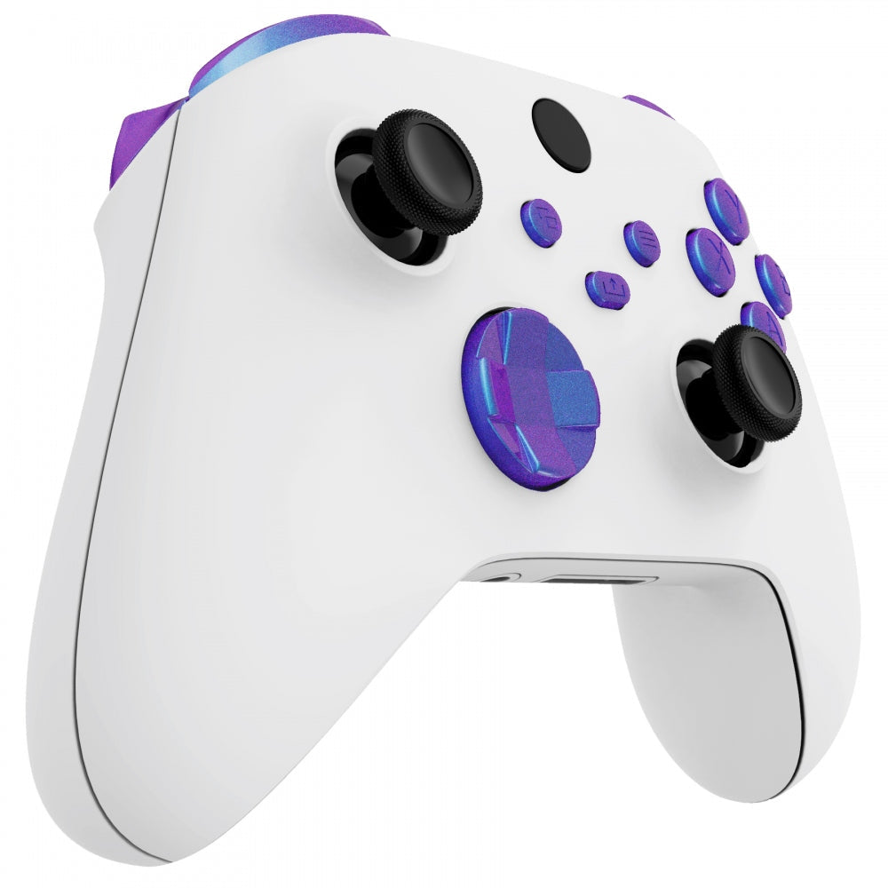 eXtremeRate Retail Chameleon Puple Blue Replacement Buttons for Xbox Series S & Xbox Series X Controller, LB RB LT RT Bumpers Triggers D-pad ABXY Start Back Sync Share Keys for Xbox Series X/S Controller - JX3101