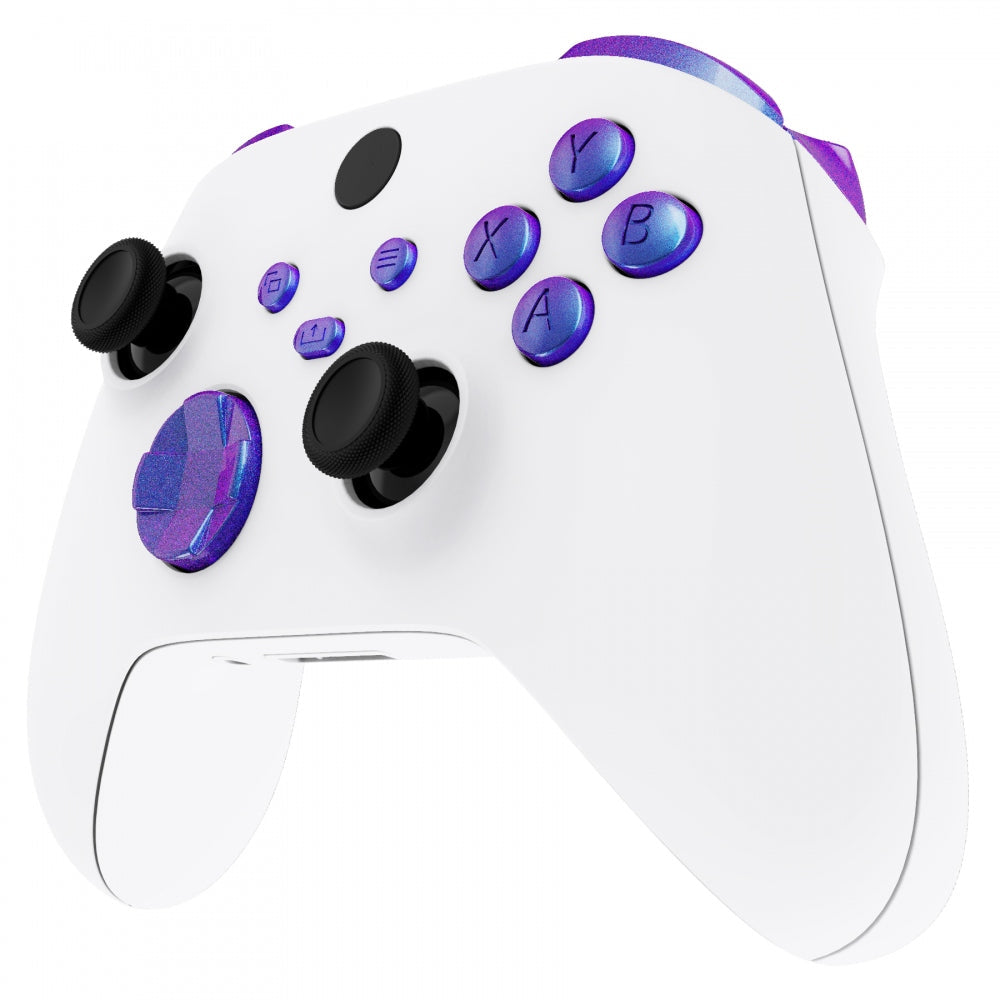 eXtremeRate Retail Chameleon Puple Blue Replacement Buttons for Xbox Series S & Xbox Series X Controller, LB RB LT RT Bumpers Triggers D-pad ABXY Start Back Sync Share Keys for Xbox Series X/S Controller - JX3101