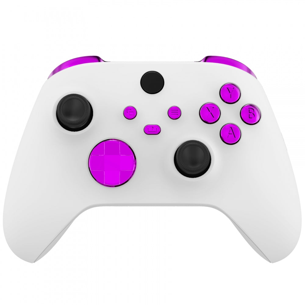 eXtremeRate Retail Chrome Purple Replacement Buttons for Xbox Series S & Xbox Series X Controller, LB RB LT RT Bumpers Triggers D-pad ABXY Start Back Sync Share Keys for Xbox Series X/S Controller  - JX3205