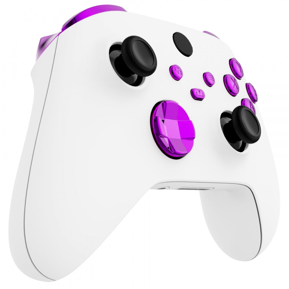 eXtremeRate Retail Chrome Purple Replacement Buttons for Xbox Series S & Xbox Series X Controller, LB RB LT RT Bumpers Triggers D-pad ABXY Start Back Sync Share Keys for Xbox Series X/S Controller  - JX3205