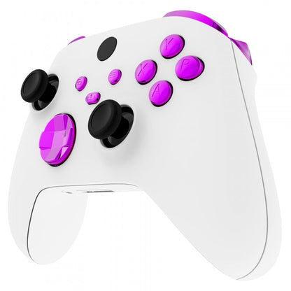 eXtremeRate Retail Chrome Purple Replacement Buttons for Xbox Series S & Xbox Series X Controller, LB RB LT RT Bumpers Triggers D-pad ABXY Start Back Sync Share Keys for Xbox Series X/S Controller  - JX3205