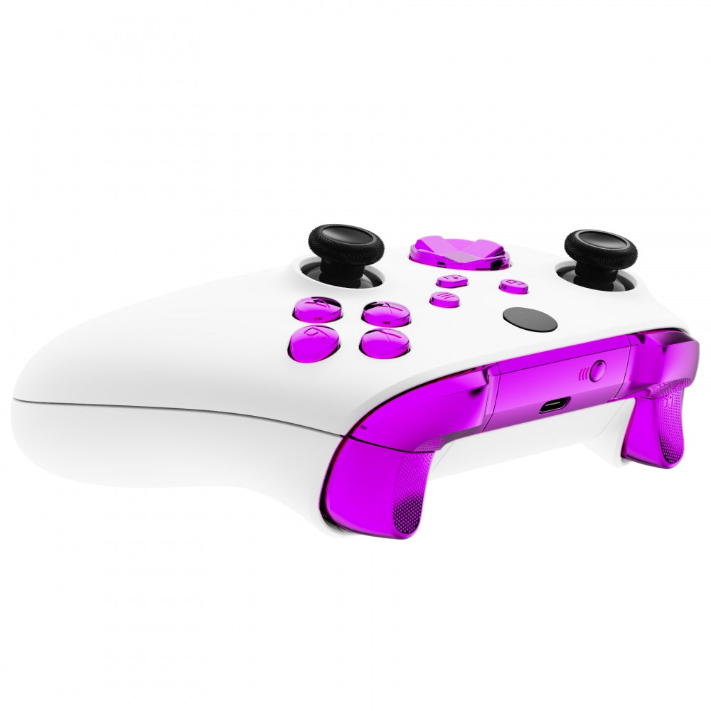 eXtremeRate Retail Chrome Purple Replacement Buttons for Xbox Series S & Xbox Series X Controller, LB RB LT RT Bumpers Triggers D-pad ABXY Start Back Sync Share Keys for Xbox Series X/S Controller  - JX3205