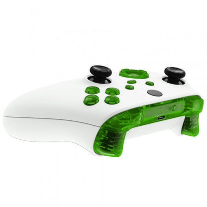 eXtremeRate Retail Transparent Green Replacement Buttons for Xbox Series S & Xbox Series X Controller, LB RB LT RT Bumpers Triggers D-pad ABXY Start Back Sync Share Keys for Xbox Series X/S Controller  - JX3303