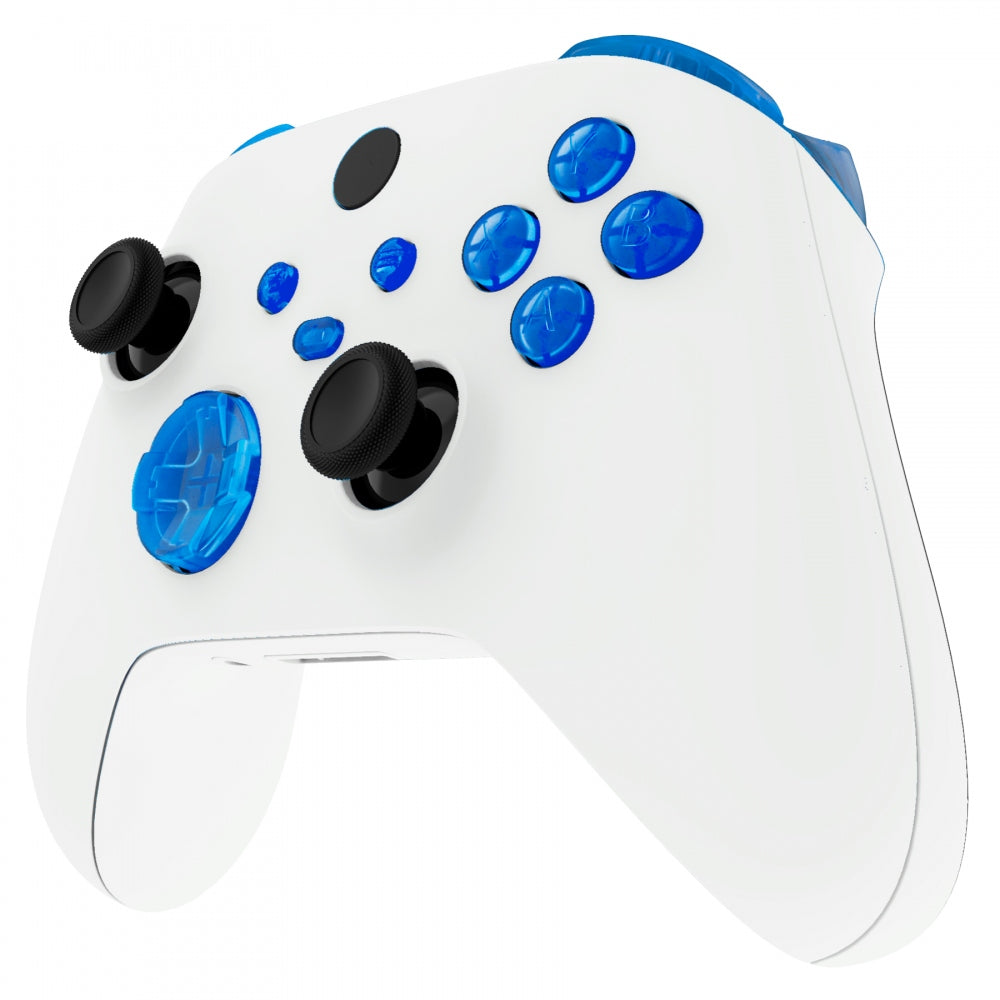 eXtremeRate Retail Transparent Blue Replacement Buttons for Xbox Series S & Xbox Series X Controller, LB RB LT RT Bumpers Triggers D-pad ABXY Start Back Sync Share Keys for Xbox Series X/S Controller  - JX3304