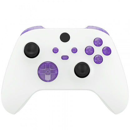 eXtremeRate Retail Clear Atomic Purple Replacement Buttons for Xbox Series S & Xbox Series X Controller, LB RB LT RT Bumpers Triggers D-pad ABXY Start Back Sync Share Keys for Xbox Series X/S Controller  - JX3305