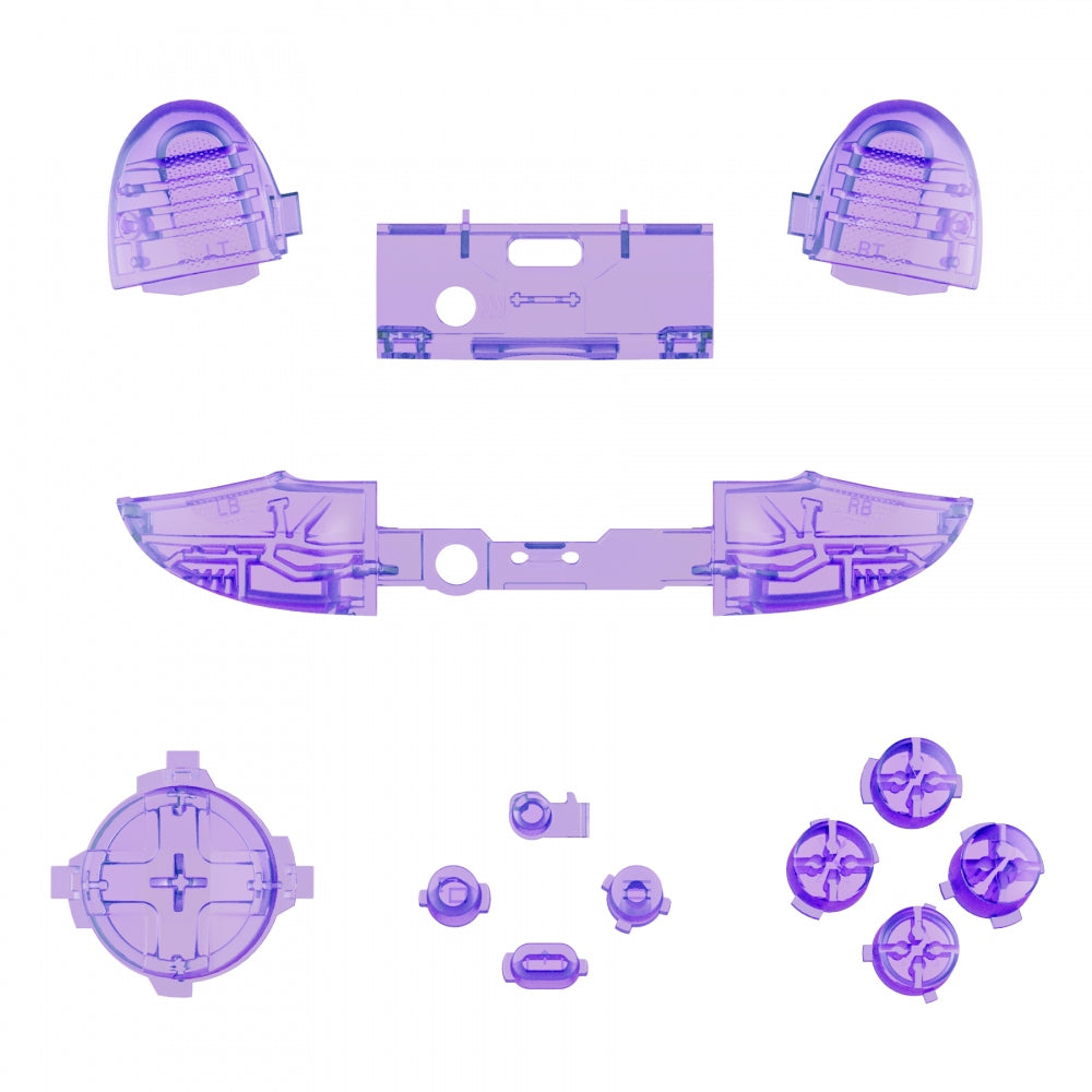 eXtremeRate Retail Clear Atomic Purple Replacement Buttons for Xbox Series S & Xbox Series X Controller, LB RB LT RT Bumpers Triggers D-pad ABXY Start Back Sync Share Keys for Xbox Series X/S Controller  - JX3305