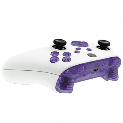 eXtremeRate Retail Clear Atomic Purple Replacement Buttons for Xbox Series S & Xbox Series X Controller, LB RB LT RT Bumpers Triggers D-pad ABXY Start Back Sync Share Keys for Xbox Series X/S Controller  - JX3305