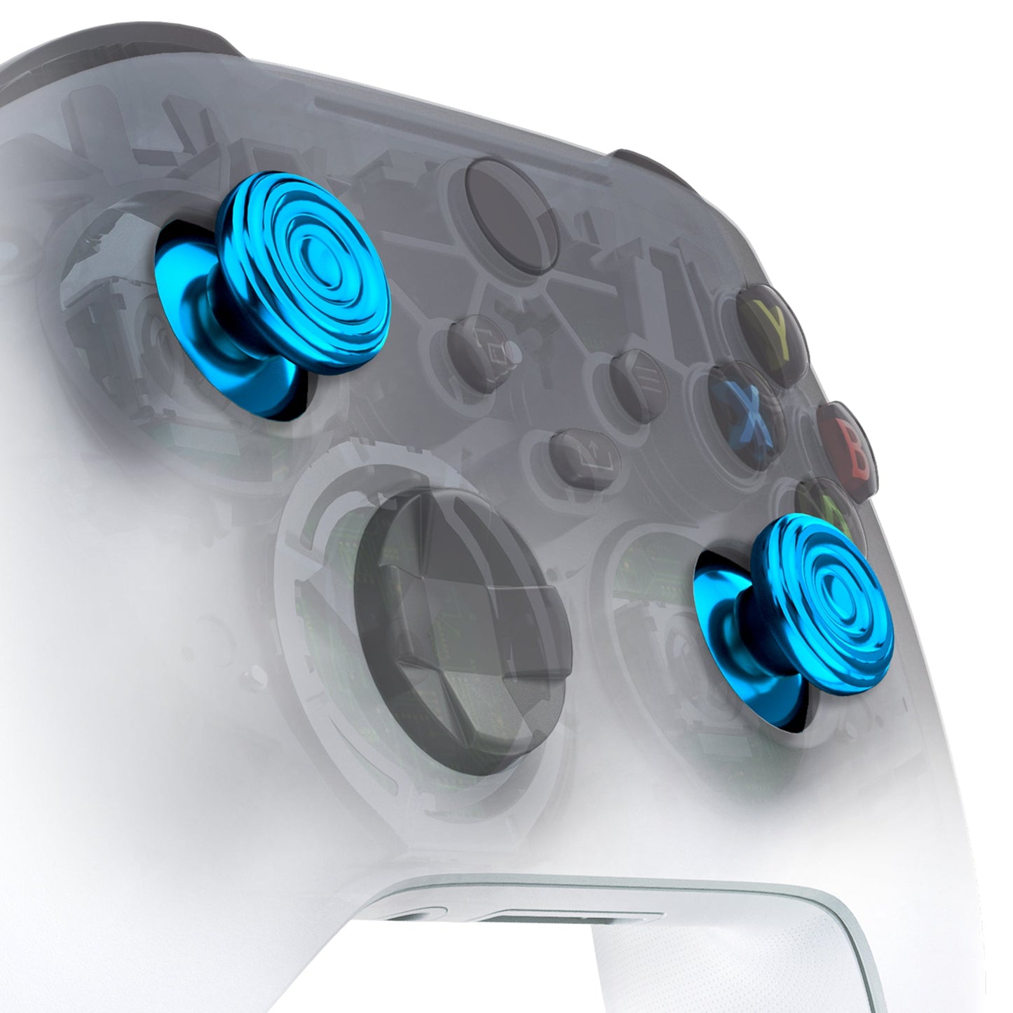 eXtremeRate Retail eXtremeRate Custom Blue Metal Thumbsticks for Xbox Series X/S Controller, Concentric Circles Aluminum Alloy Analog Stick for Xbox One S/X, Replacement Joystick for Xbox One Standard Elite Controller - JX3C004