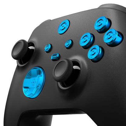 eXtremeRate Retail eXtremeRate 9 in 1 Custom Blue Metal Buttons for Xbox Series X/S Controller, Replacement Aluminum Alloy Dpad Start Back Share Button, Home ABXY Bullet Buttons for Xbox Core Controller - JX3D004