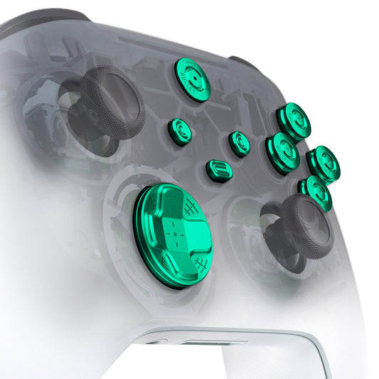 eXtremeRate Retail eXtremeRate 9 in 1 Custom Green Metal Buttons for Xbox Series X/S Controller, Replacement Aluminum Alloy Dpad Start Back Share Button, Home ABXY Bullet Buttons for Xbox Core Controller - JX3D006