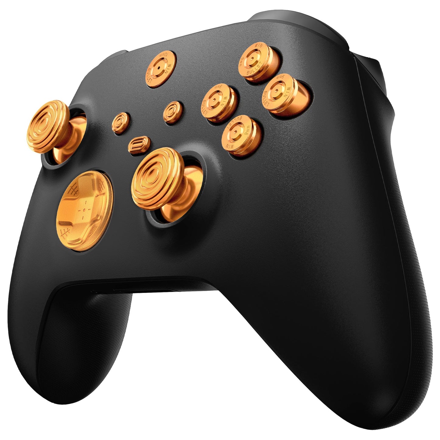 eXtremeRate Retail eXtremeRate 11 in 1 Custom Gold Metal Buttons for Xbox Series X/S Controller, Aluminum Alloy Dpad Start Back Share Button, Replacement Thumbsticks, Home ABXY Bullet Buttons for Xbox Core Controller - JX3E001