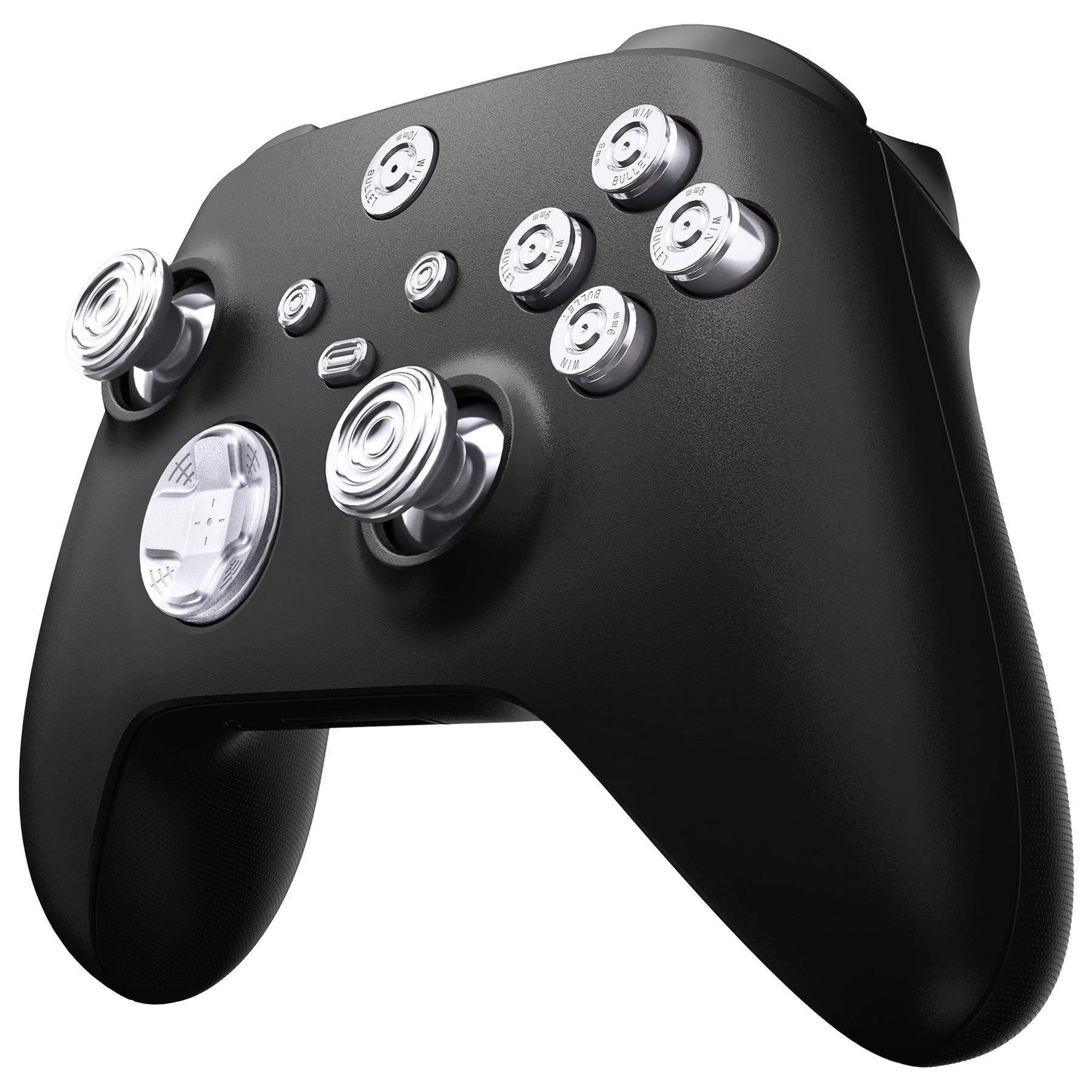 eXtremeRate Retail eXtremeRate 11 in 1 Custom Silver Metal Buttons for Xbox Series X/S Controller, Aluminum Alloy Dpad Start Back Share Button, Replacement Thumbsticks, Home ABXY Bullet Buttons for Xbox Core Controller - JX3E002