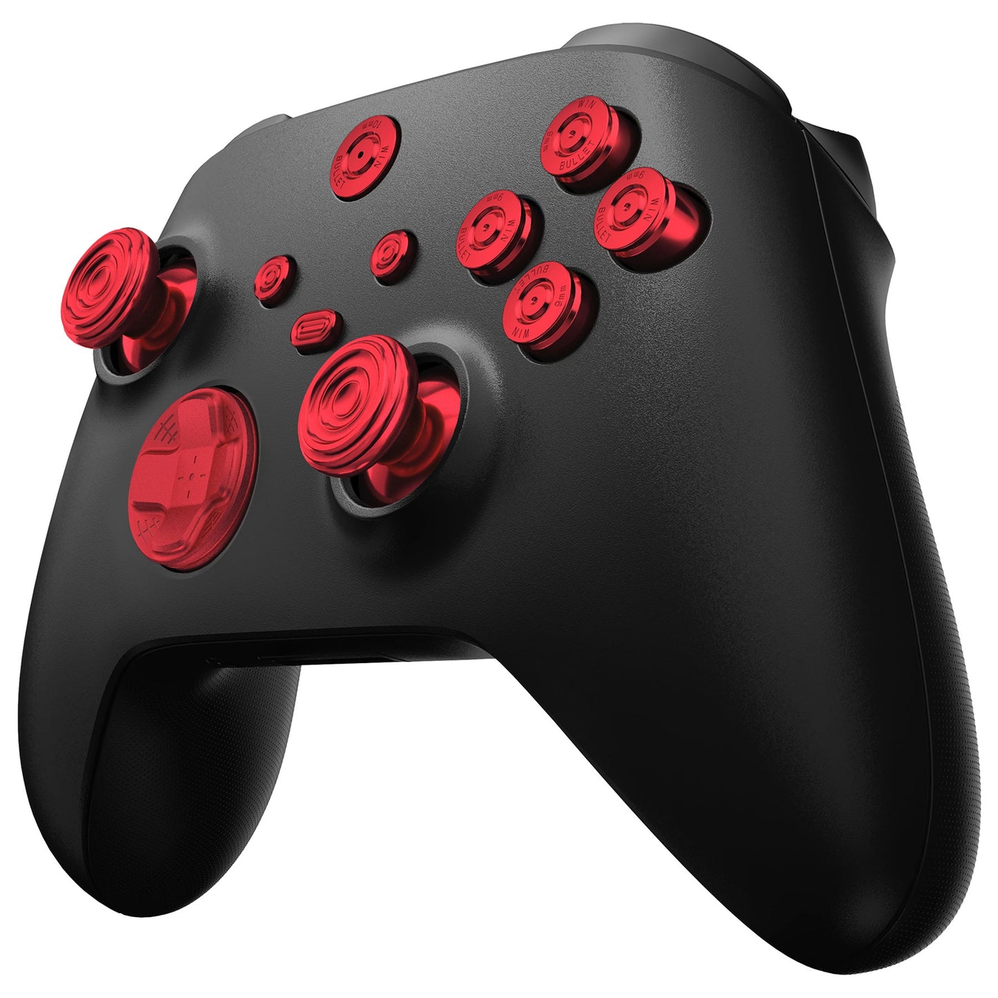 eXtremeRate Retail eXtremeRate 11 in 1 Custom Red Metal Buttons for Xbox Series X/S Controller, Aluminum Alloy Dpad Start Back Share Button, Replacement Thumbsticks, Home ABXY Bullet Buttons for Xbox Core Controller - JX3E003