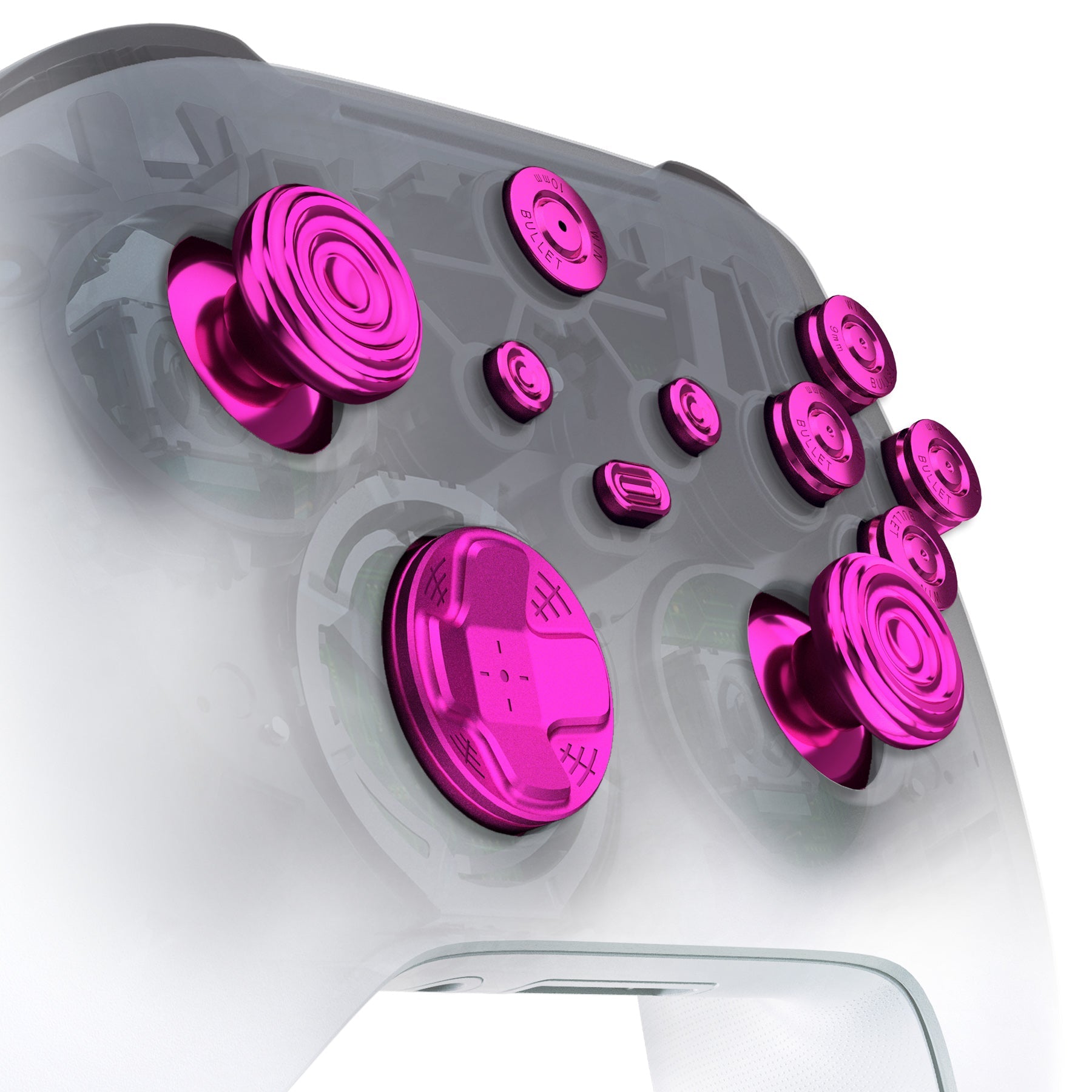 eXtremeRate Retail eXtremeRate 11 in 1 Custom Purple Metal Buttons for Xbox Series X/S Controller, Aluminum Alloy Dpad Start Back Share Button, Replacement Thumbsticks, Home ABXY Bullet Buttons for Xbox Core Controller - JX3E005