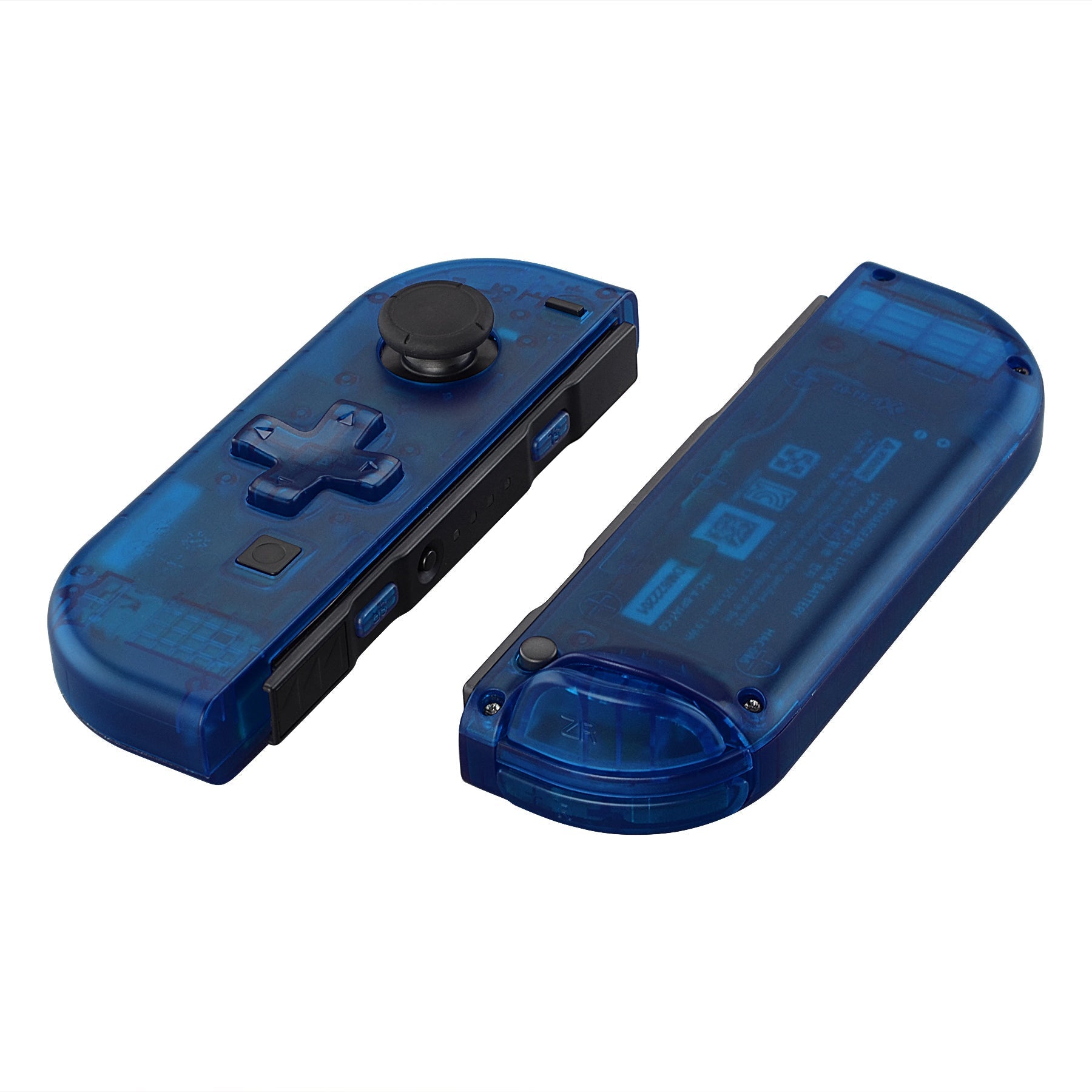 eXtremeRate Retail Transparent Clear Blue Joycon Handheld Controller Housing (D-Pad Version) with Full Set Buttons, DIY Replacement Shell Case for NS Switch JoyCon & OLED JoyCon - Console Shell NOT Included - JZM504