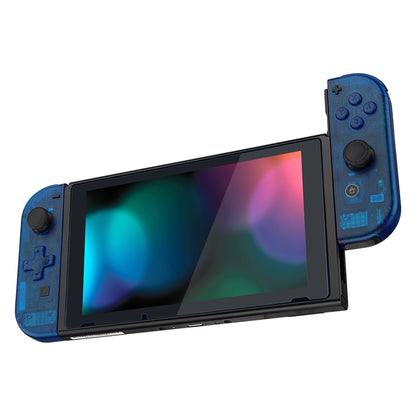 eXtremeRate Retail Transparent Clear Blue Joycon Handheld Controller Housing (D-Pad Version) with Full Set Buttons, DIY Replacement Shell Case for NS Switch JoyCon & OLED JoyCon - Console Shell NOT Included - JZM504