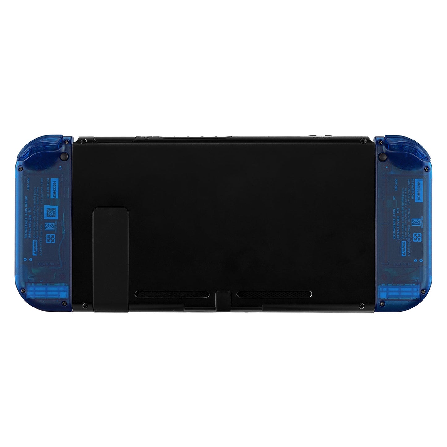 eXtremeRate Retail Transparent Clear Blue Joycon Handheld Controller Housing (D-Pad Version) with Full Set Buttons, DIY Replacement Shell Case for NS Switch JoyCon & OLED JoyCon - Console Shell NOT Included - JZM504