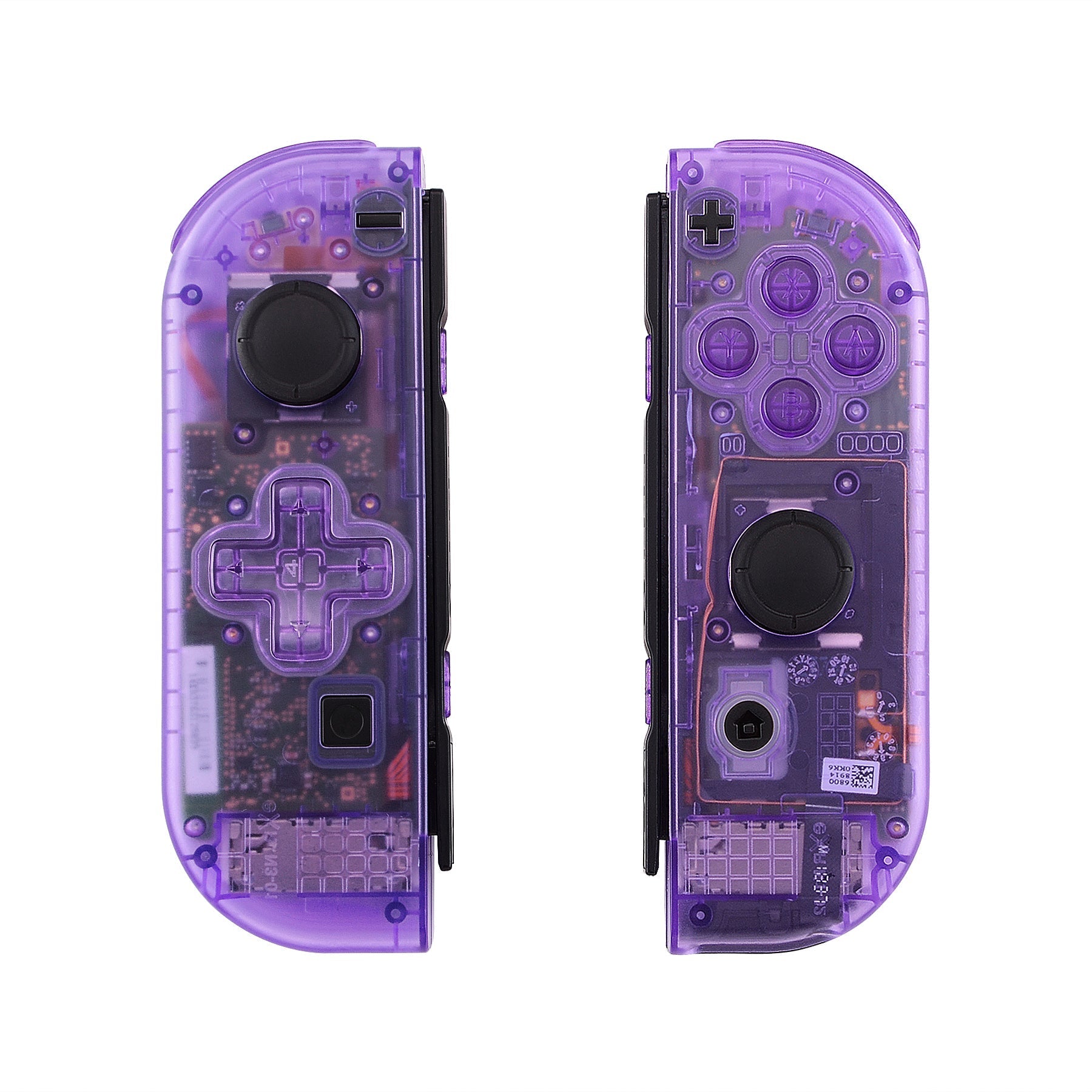 eXtremeRate Retail Clear Atomic Purple Joycon Handheld Controller Housing (D-Pad Version) with Full Set Buttons, DIY Replacement Shell Case for NS Switch JoyCon & OLED JoyCon - Console Shell NOT Included - JZM505