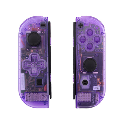 eXtremeRate Retail Clear Atomic Purple Joycon Handheld Controller Housing (D-Pad Version) with Full Set Buttons, DIY Replacement Shell Case for NS Switch JoyCon & OLED JoyCon - Console Shell NOT Included - JZM505