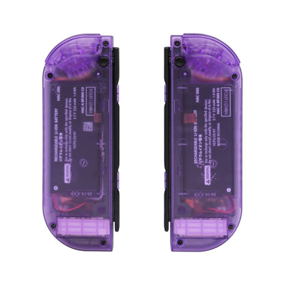 eXtremeRate Retail Clear Atomic Purple Joycon Handheld Controller Housing (D-Pad Version) with Full Set Buttons, DIY Replacement Shell Case for NS Switch JoyCon & OLED JoyCon - Console Shell NOT Included - JZM505