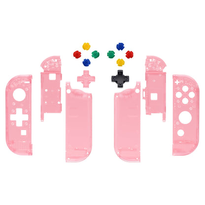 eXtremeRate Retail Cherry Pink Joycon Handheld Controller Housing (D-Pad Version) with Full Set Buttons, DIY Replacement Shell Case for NS Switch JoyCon & OLED JoyCon - Console Shell NOT Included - JZM509