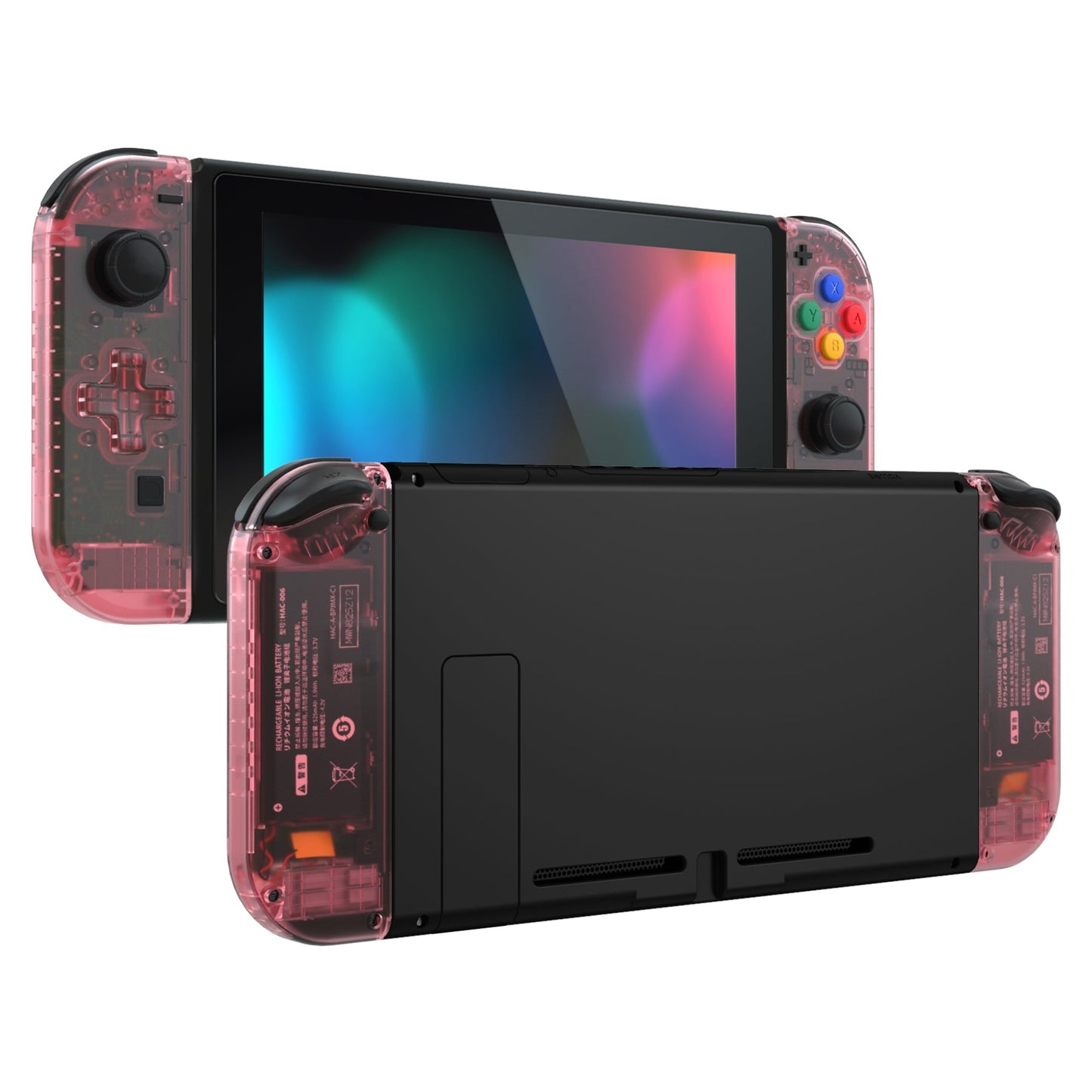 eXtremeRate Retail Cherry Pink Joycon Handheld Controller Housing (D-Pad Version) with Full Set Buttons, DIY Replacement Shell Case for NS Switch JoyCon & OLED JoyCon - Console Shell NOT Included - JZM509