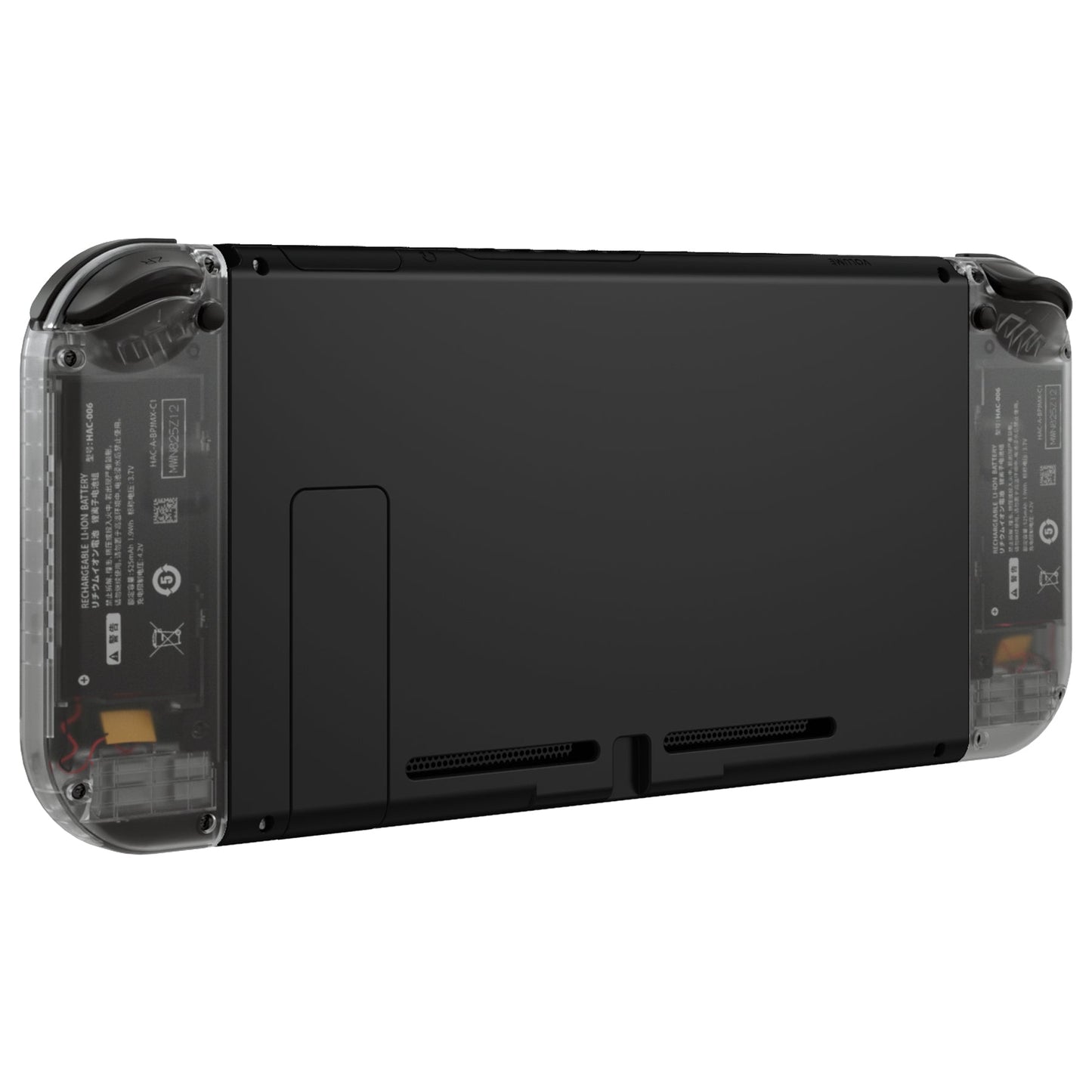 eXtremeRate Retail Clear Black Joycon Handheld Controller Housing (D-Pad Version) with Full Set Buttons, DIY Replacement Shell Case for NS Switch JoyCon & OLED JoyCon - Console Shell NOT Included - JZM511