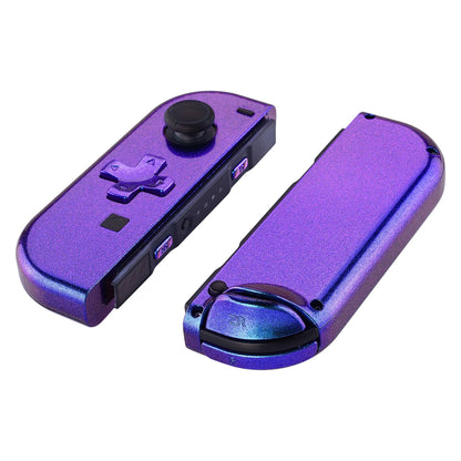 eXtremeRate Retail Chameleon Purple Blue Joycon Handheld Controller Housing (D-Pad Version) with Full Set Buttons, DIY Replacement Shell Case for NS Switch JoyCon & OLED JoyCon - Console Shell NOT Included - JZP301