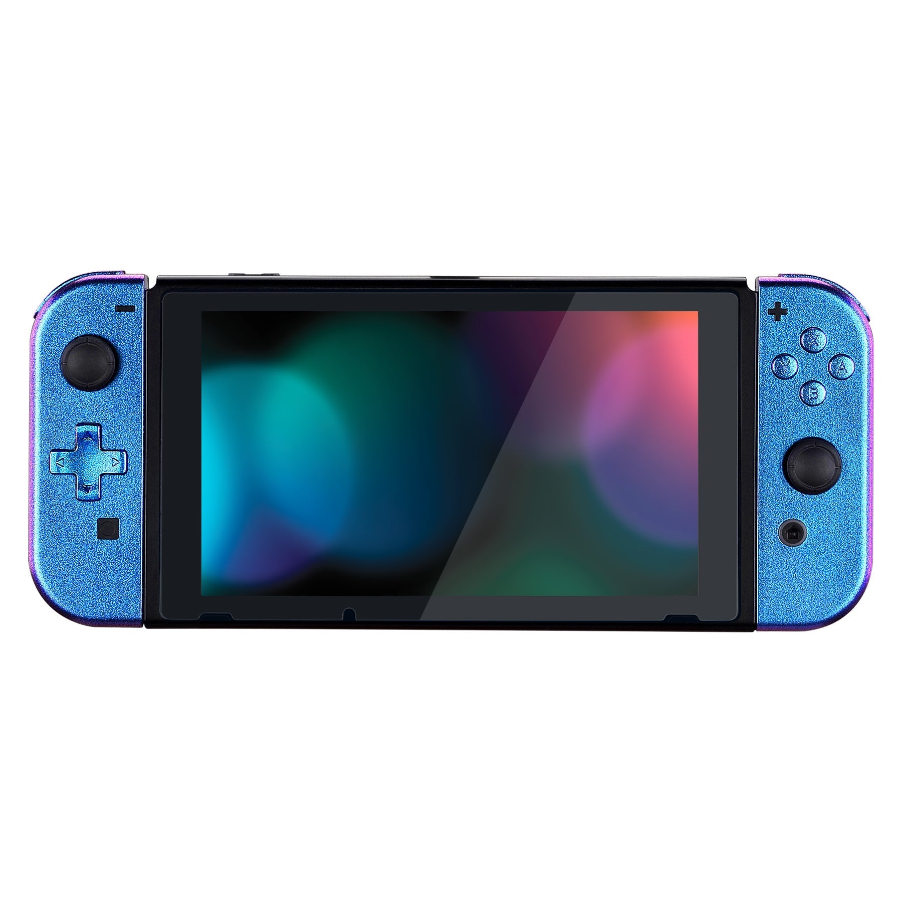 eXtremeRate Retail Chameleon Purple Blue Joycon Handheld Controller Housing (D-Pad Version) with Full Set Buttons, DIY Replacement Shell Case for NS Switch JoyCon & OLED JoyCon - Console Shell NOT Included - JZP301