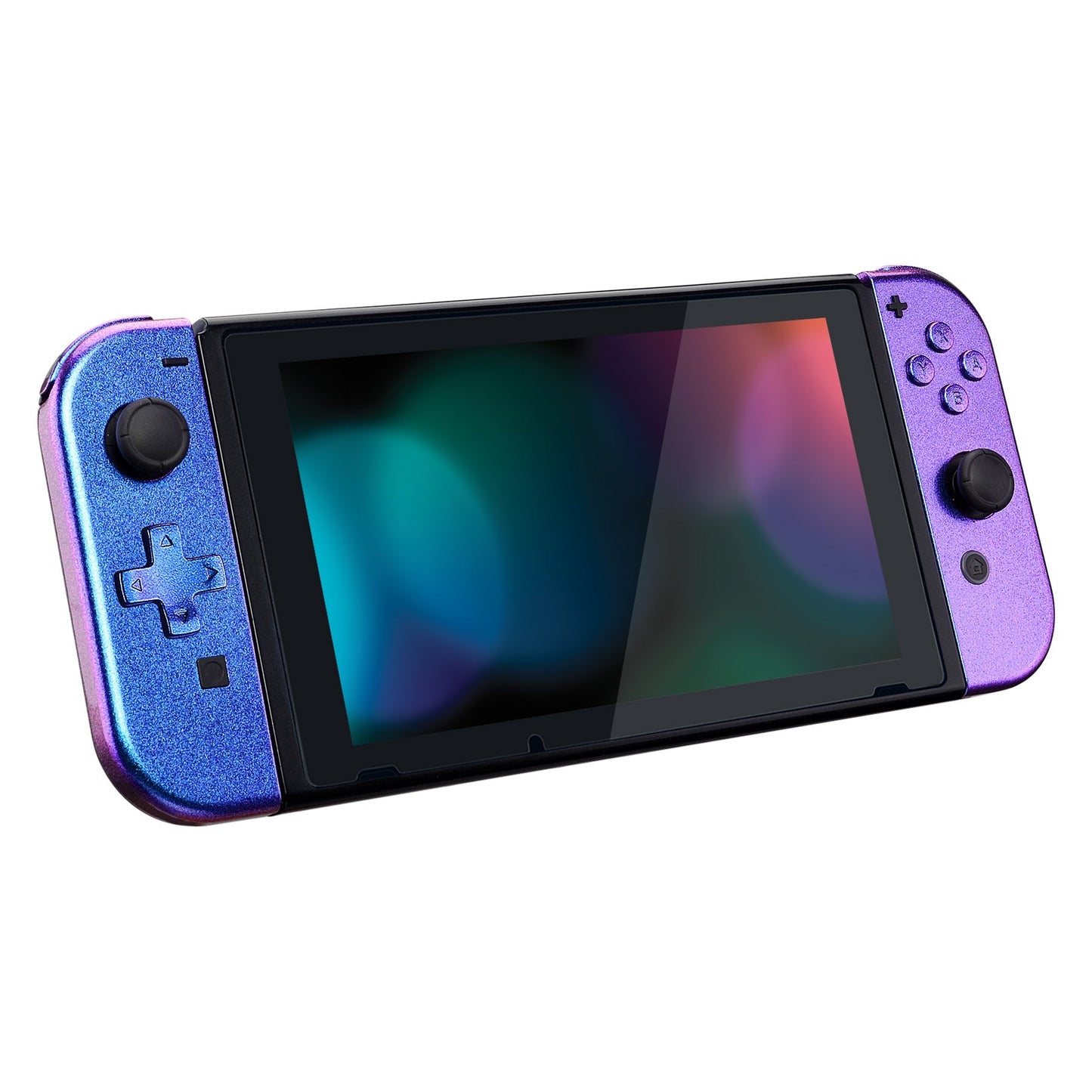 eXtremeRate Retail Chameleon Purple Blue Joycon Handheld Controller Housing (D-Pad Version) with Full Set Buttons, DIY Replacement Shell Case for NS Switch JoyCon & OLED JoyCon - Console Shell NOT Included - JZP301