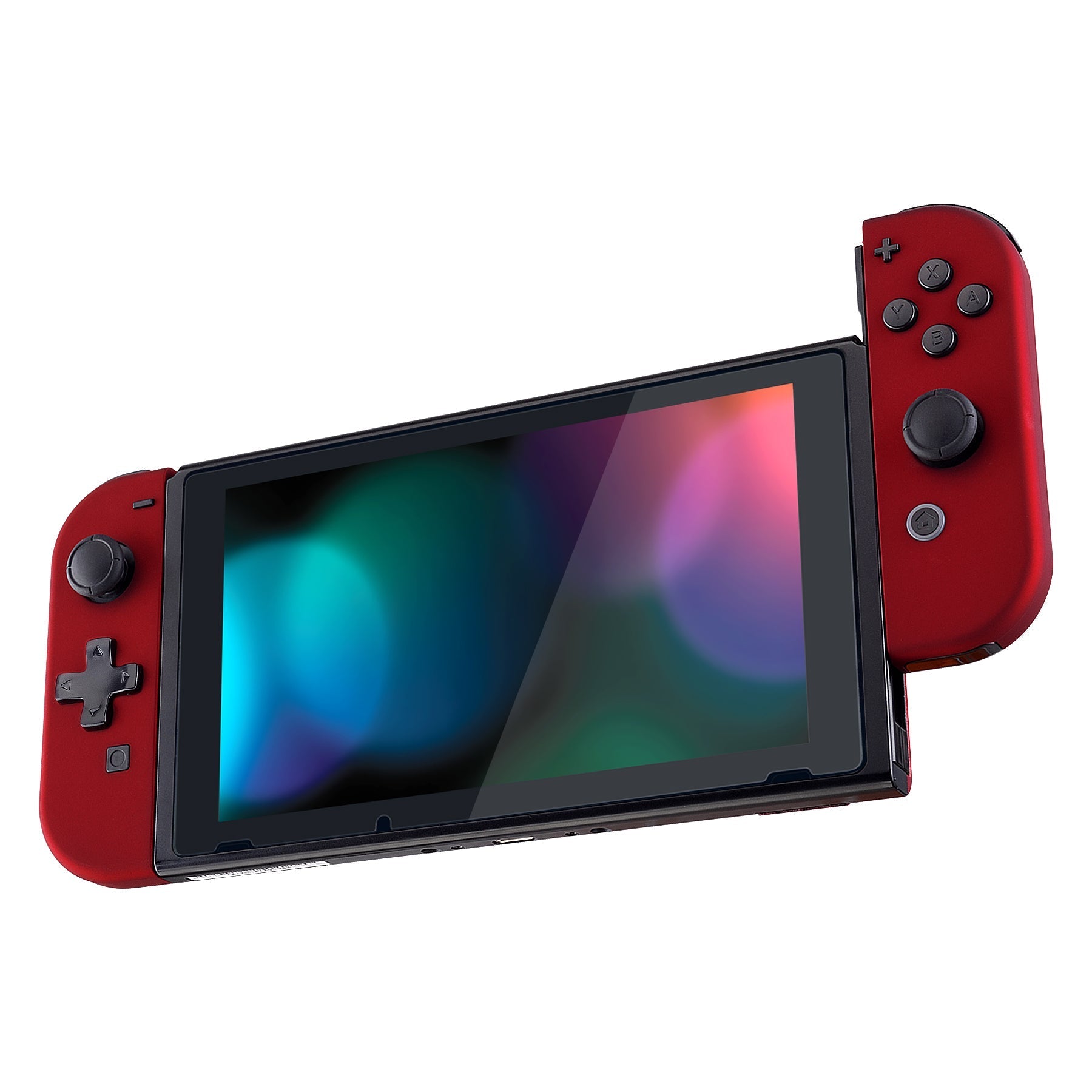 eXtremeRate Retail Soft Touch Red Joycon Handheld Controller Housing (D-Pad Version) with Full Set Buttons, DIY Replacement Shell Case for NS Switch JoyCon & OLED JoyCon - Console Shell NOT Included - JZP302