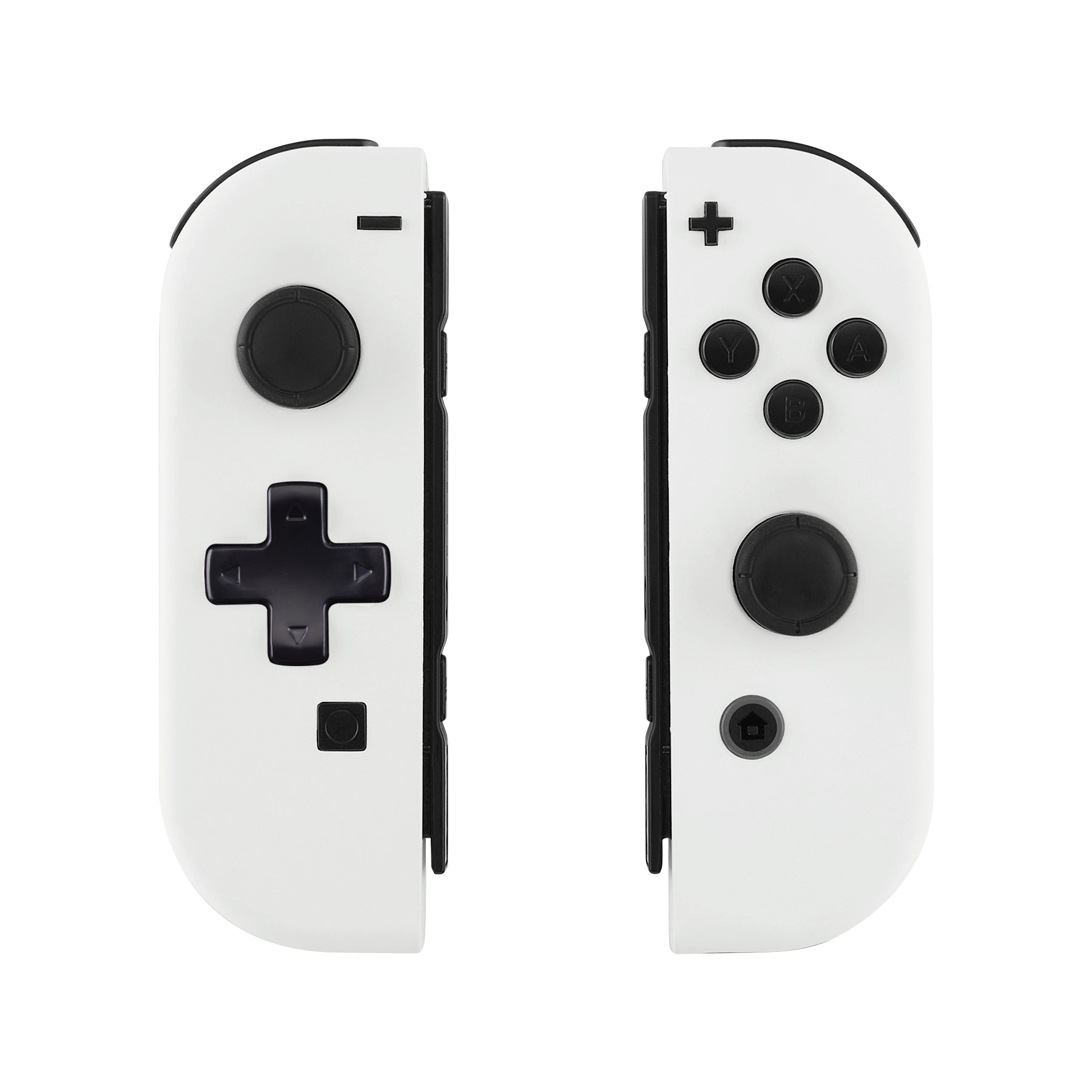 eXtremeRate Retail Soft Touch White Joycon Handheld Controller Housing (D-Pad Version) with Full Set Buttons, DIY Replacement Shell Case for NS Switch JoyCon & OLED JoyCon - Console Shell NOT Included - JZP303