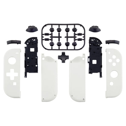 eXtremeRate Retail Soft Touch White Joycon Handheld Controller Housing (D-Pad Version) with Full Set Buttons, DIY Replacement Shell Case for NS Switch JoyCon & OLED JoyCon - Console Shell NOT Included - JZP303