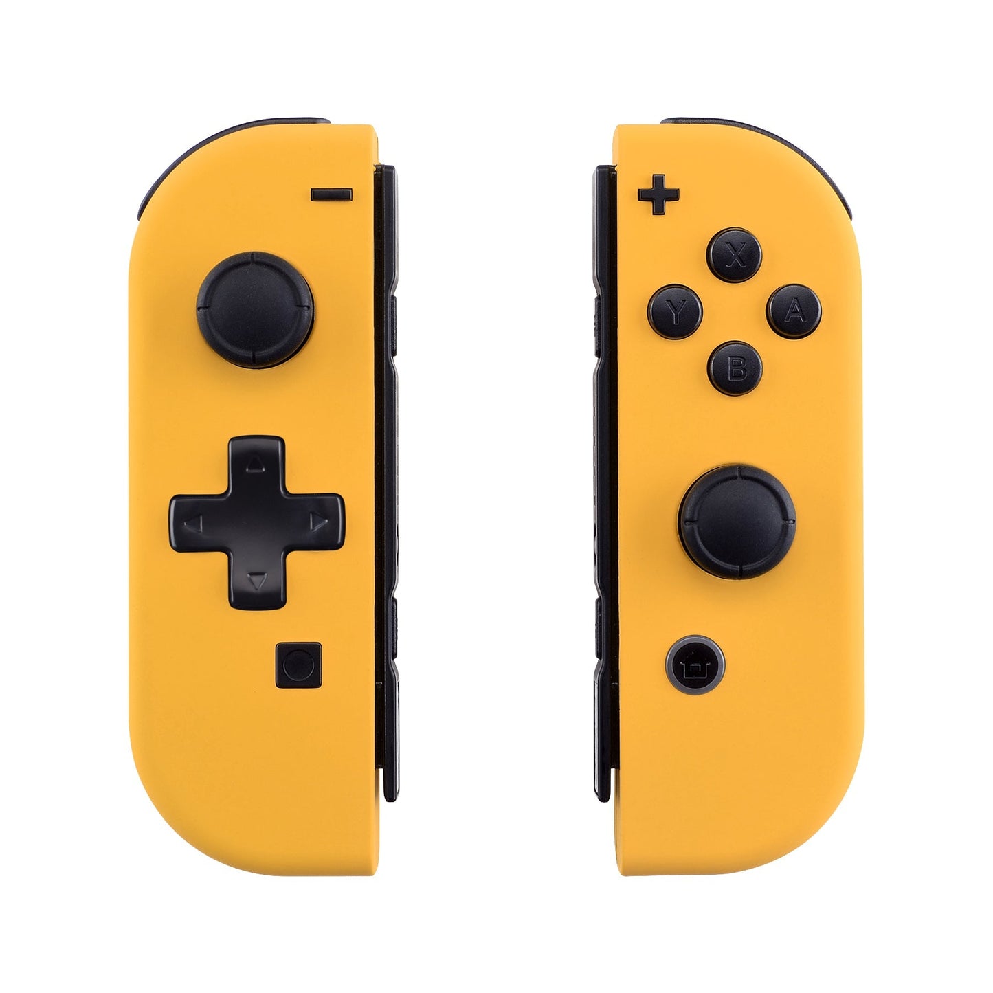 eXtremeRate Retail Soft Touch Caution Yellow Joycon Handheld Controller Housing (D-Pad Version) with Full Set Buttons, DIY Replacement Shell Case for NS Switch JoyCon & OLED JoyCon - Console Shell NOT Included - JZP305