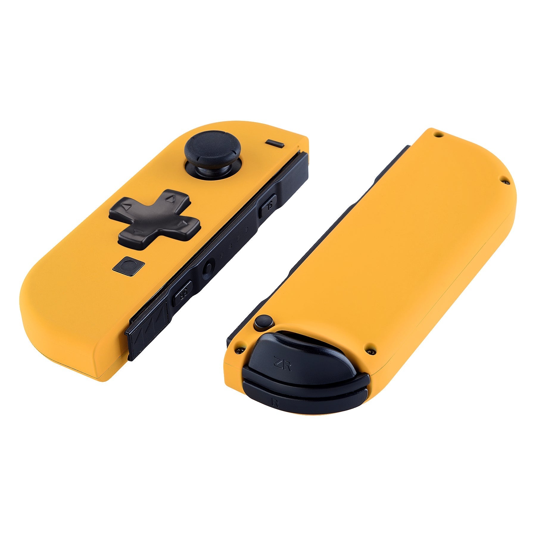 eXtremeRate Retail Soft Touch Caution Yellow Joycon Handheld Controller Housing (D-Pad Version) with Full Set Buttons, DIY Replacement Shell Case for NS Switch JoyCon & OLED JoyCon - Console Shell NOT Included - JZP305