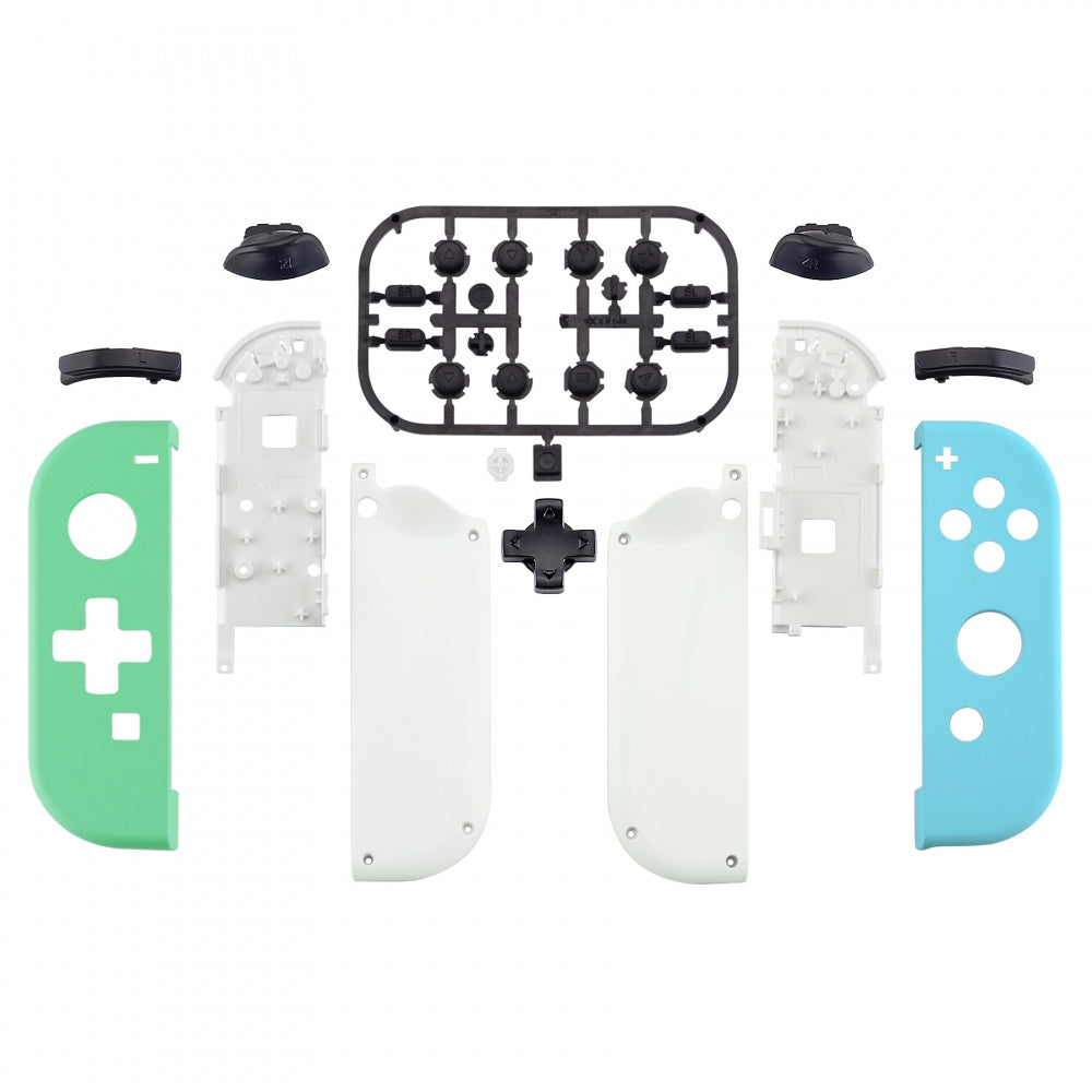 eXtremeRate Retail Joycon Handheld Controller Mint Green & Heaven Blue Housing (D-Pad Version) with Full Set Buttons, DIY Replacement Shell Case for NS Switch JoyCon & OLED JoyCon - Joycon and Console NOT Included - JZP311