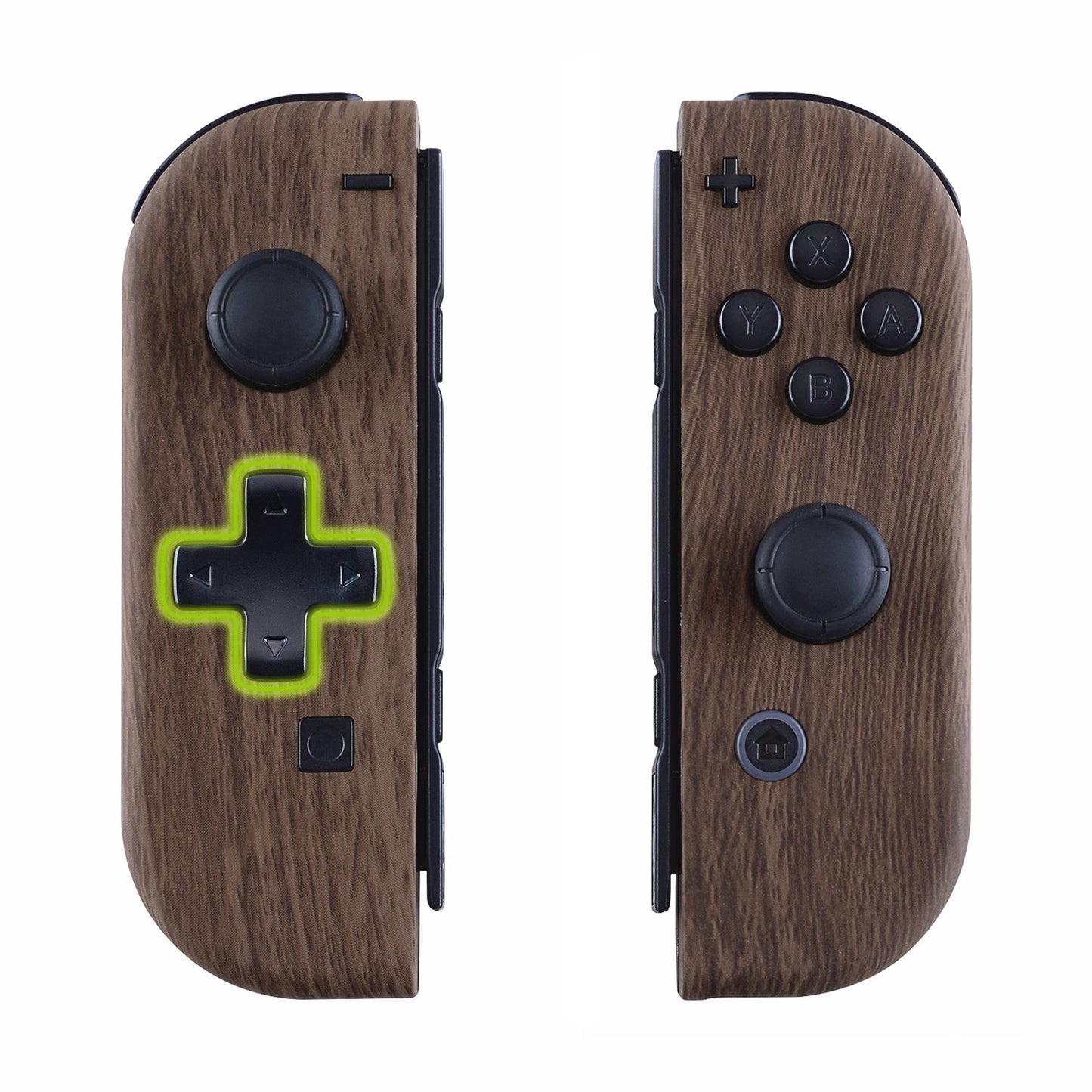 eXtremeRate Dpad Version Replacement Full Set Shell Case with Buttons for Joycon of NS Switch - Wood Grain eXtremeRate