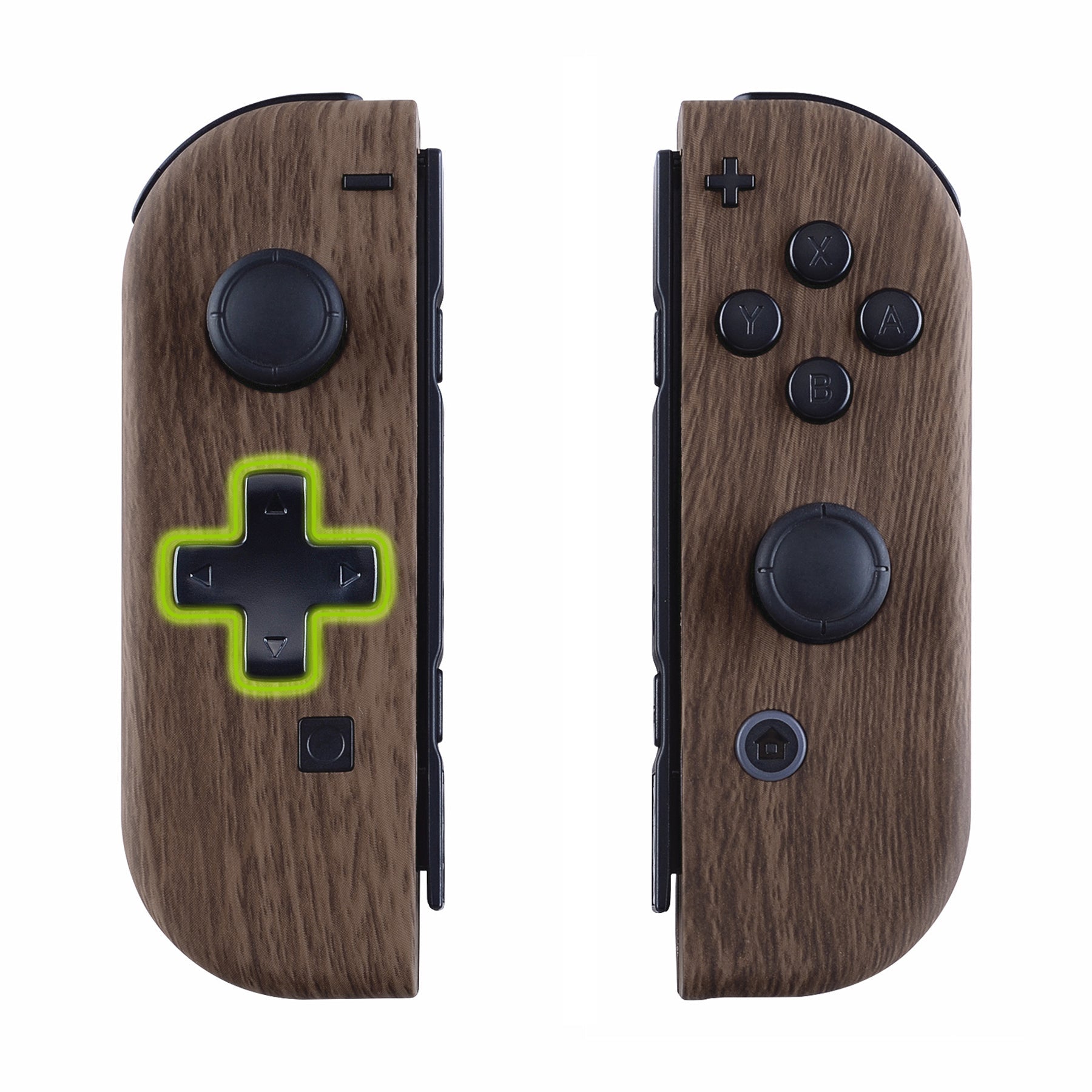 eXtremeRate Dpad Version Replacement Full Set Shell Case with Buttons for Joycon of NS Switch - Wood Grain eXtremeRate