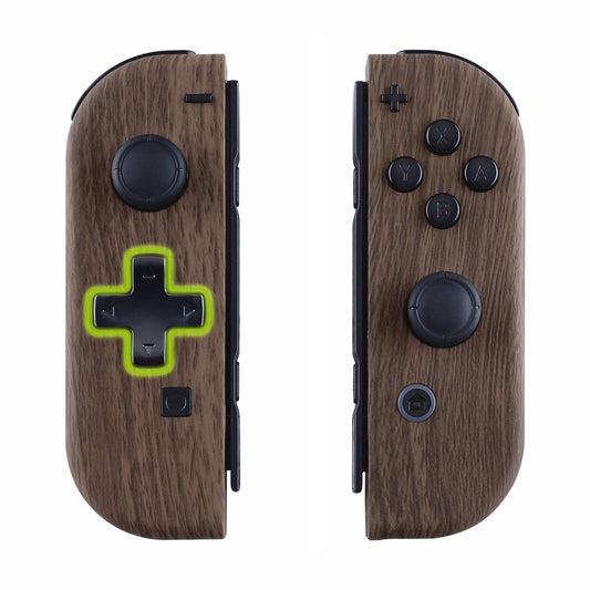 eXtremeRate Dpad Version Replacement Full Set Shell Case with Buttons for Joycon of NS Switch - Wood Grain eXtremeRate