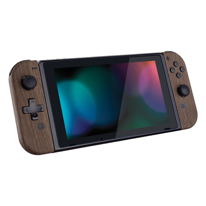 eXtremeRate Retail Wood Grain Soft Touch Joycon Handheld Controller Housing (D-Pad Version) with Full Set Buttons, DIY Replacement Shell Case for NS Switch JoyCon & OLED JoyCon - Console Shell NOT Included - JZS201