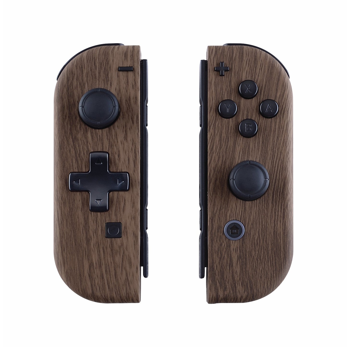 eXtremeRate Retail Wood Grain Soft Touch Joycon Handheld Controller Housing (D-Pad Version) with Full Set Buttons, DIY Replacement Shell Case for NS Switch JoyCon & OLED JoyCon - Console Shell NOT Included - JZS201