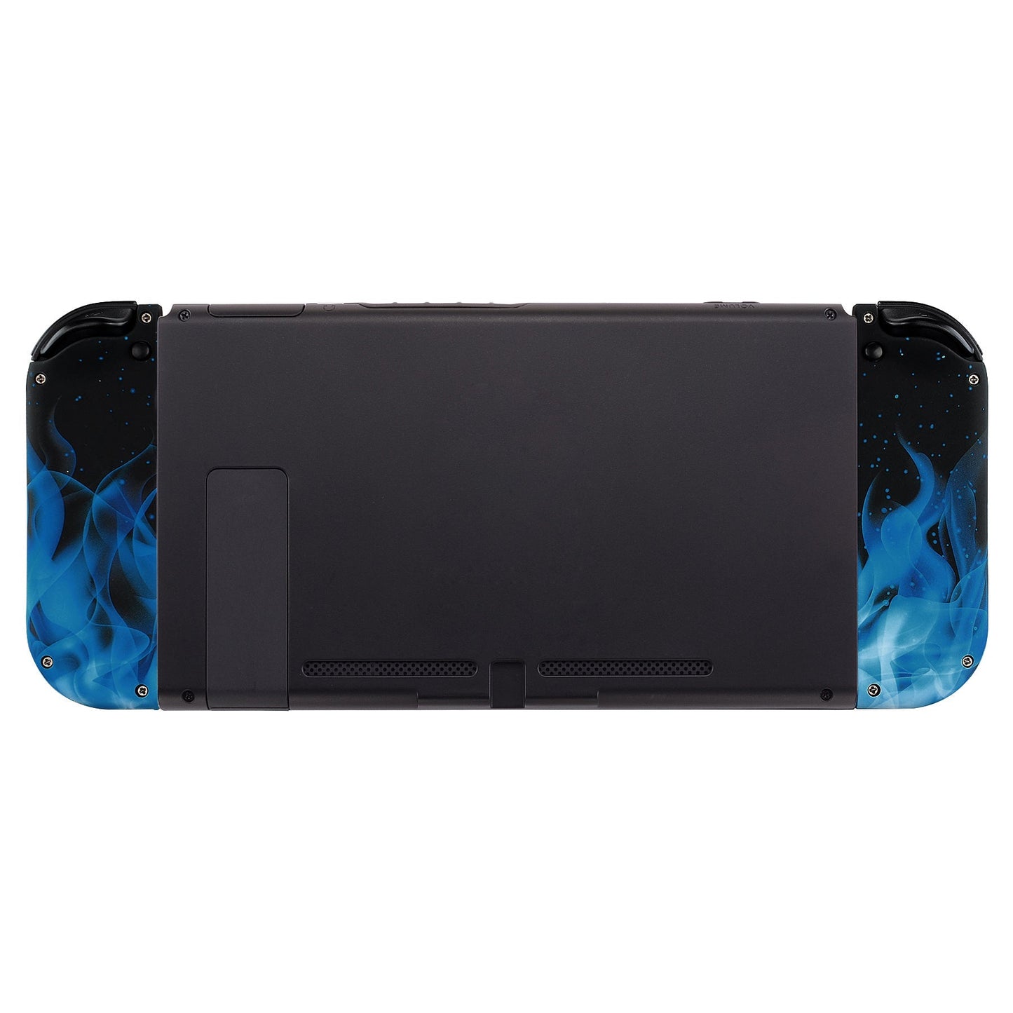 eXtremeRate Retail Blue Flame Soft Touch Joycon Handheld Controller Housing (D-Pad Version) with Full Set Buttons, DIY Replacement Shell Case for NS Switch JoyCon & OLED JoyCon - Console Shell NOT Included - JZT101