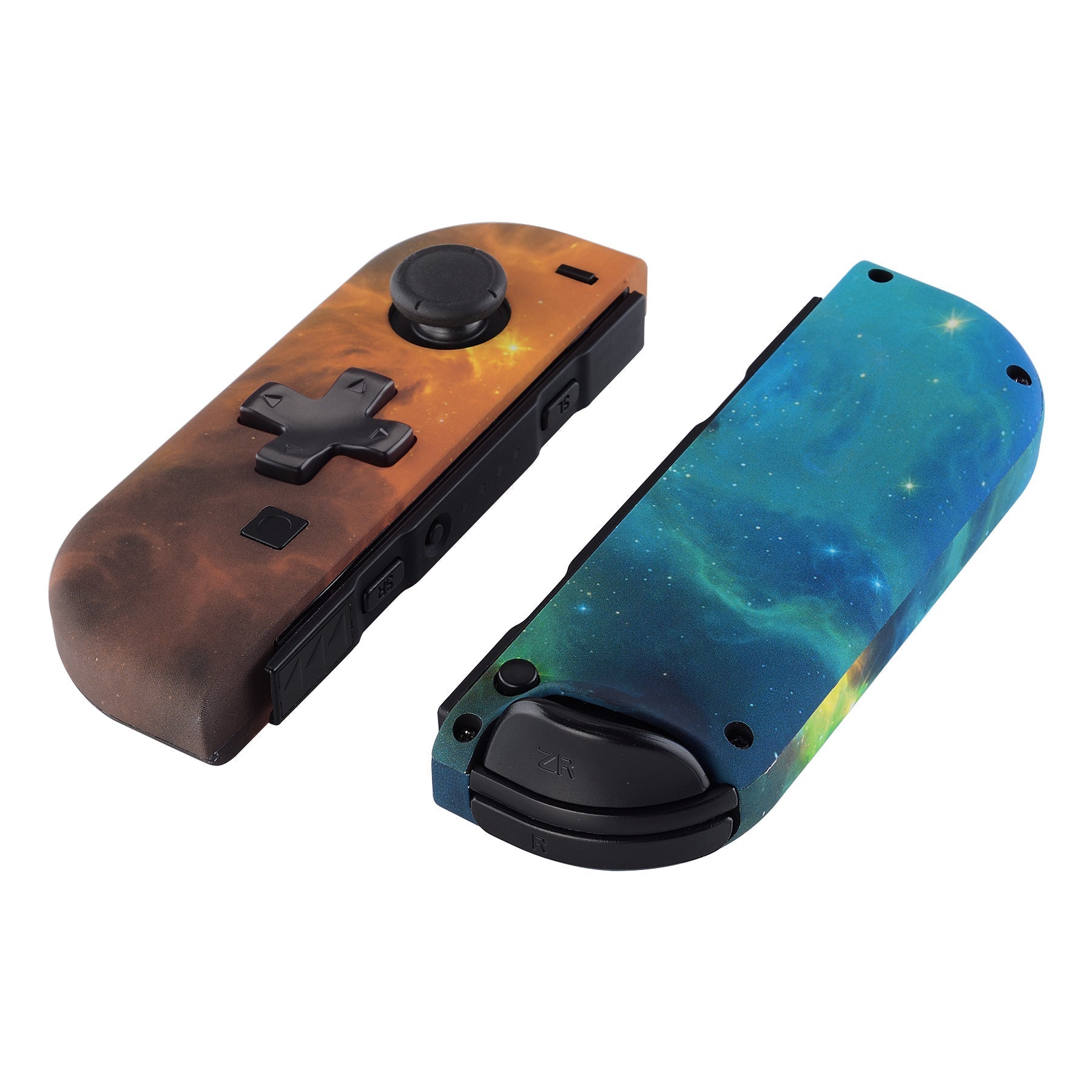 eXtremeRate Retail Orange Star Universe Soft Touch Joycon Handheld Controller Housing (D-Pad Version) with Full Set Buttons, DIY Replacement Shell Case for NS Switch JoyCon & OLED JoyCon - Console Shell NOT Included - JZT102